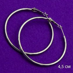 Серьги Xuping№1771 4.5см белые кольца на замке медичне золото купити оптом в интернет магазине позолотка бижумаркет