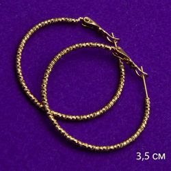Серьги Xuping№1783 3.5см крученые кольца на замке медичне золото купити оптом в интернет магазине позолотка бижумаркет