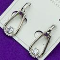 Серьги Xuping№1791 висюльки с белыми цирконами купить бижутерию ксюпинг оптом недорого