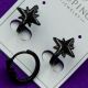 Серьги Xuping№1826 черные колечки со звездочками медзолото оптом купить оптом недорого