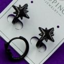 Серьги Xuping№1826 черные колечки со звездочками медзолото оптом купить оптом недорого