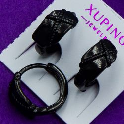 Серьги Xuping№1826 черные дорожки медзолото оптом купить оптом недорого