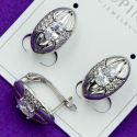 Серьги Xuping№1851А с большим белым цирконом медзолото Харьков оптом.
