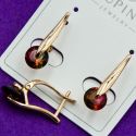 Серьги Xuping№1861 с цветным циконом под золото бижутерия Харьков оптом.