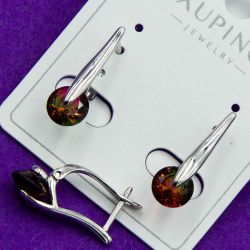 Серьги Xuping№1862 с цветным циконом под серебро бижутерия Харьков оптом.