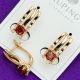 Серьги Xuping№1865 оригинальные с цирконом красного цвета бижутерия Харьков оптом.