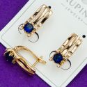 Серьги Xuping№1867 оригинальные с цирконом синего цвета бижутерия Харьков оптом.
