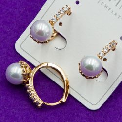 Серьги Xuping№1880 с белой жемчужиной медицинское золото куплю оптом.