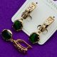 Серьги Xuping№1890 с камнем зеленого цвета медицинское золото куплю оптом.