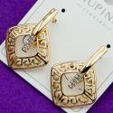 Серьги Xuping№1897 ромбы с орнаментом медицинское золото куплю оптом.