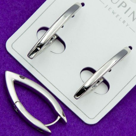 Серьги Xuping№1902 уголки под серебро бижутерия Харьков оптом.