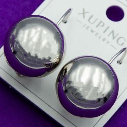 Серьги Xuping№1906 оригинальные под серебро бижутерия Харьков оптом.