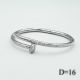 Браслет сталь№527 16 мм гвоздь Cartier с дорожкой из белых цирконов купить оптом бижутерию сталь недорого.