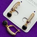 Серьги Xuping№1922 с большим черным цирконом куплю бижумаркет Харьков оптом.