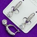 Серьги Xuping№1931 под серебро с белыми цирконами куплю оптом недорого бижумаркет.