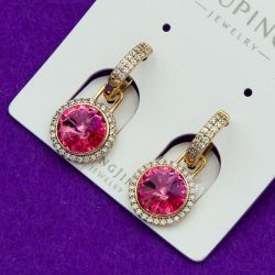 Серьги Xuping№1958 с кристаллом Swarovski розового цвета куплю оптом недорого бижумаркет.