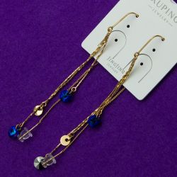 Серьги Xuping№1962 висюльки с камнями Swarovski куплю оптом недорого бижумаркет.