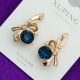 Серьги Xuping№1970 Swarovski синего цвета на английском замке куплю оптом недорого бижумаркет.