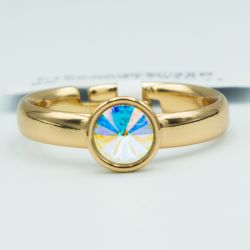 Кольцо Xuping№147 17.18р Swarovski перламутрового цвета на основе под золото куплю оптом медицинский сплав бижутерию.