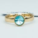 Кольцо Xuping№148 16р Swarovski голобого цвета на основе под золото куплю оптом медицинский сплав бижутерию.