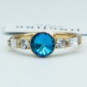 Кольцо Xuping№154 16.17.18.19р Swarovski синего цвета на основе под золото куплю оптом медицинский сплав бижутерию.