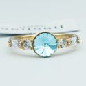 Кольцо Xuping№155 16.17.18.19р Swarovski голубого цвета на основе под золото куплю оптом медицинский сплав бижутерию.