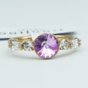 Кольцо Xuping№156 16.17.18.19р Swarovski сиреневого цвета на основе под золото куплю оптом медицинский сплав бижутерию.