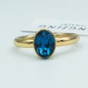 Кольцо Xuping№158 16.17.18р с синим камнем Swarovski овальной формы куплю оптом медицинский сплав бижутерию.