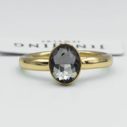 Кольцо Xuping№159 16.17.18р с серым камнем Swarovski овальной формы куплю оптом медицинский сплав бижутерию.