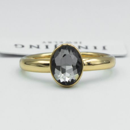 Кольцо Xuping№159 16.17.18р с серым камнем Swarovski овальной формы куплю оптом медицинский сплав бижутерию.
