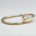 Браслет сталь№529А 16 см гвоздь Cartier с дорожкой из белых цирконов купить оптом бижутерию сталь недорого.