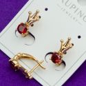Серьги Xuping№1998 корона с красным цирконом куплю оптом недорого бижумаркет.