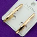 Серьги Xuping№2029 h 3.5 см уголки под золото куплю оптом медицинский сплав бижутерию.