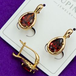 Серьги Xuping№2041 красная капля на английском замке бижутерия Харьков оптом.