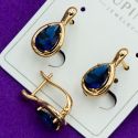 Серьги Xuping№2042 синяя капля на английском замке бижутерия Харьков оптом.