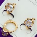 Серьги Xuping№2094 с белым цирконом на круглом замке куплю оптом медицинский сплав бижутерию.