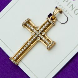 Крестик Xuping№353 с белыми цирконами купить оптом от производителя.