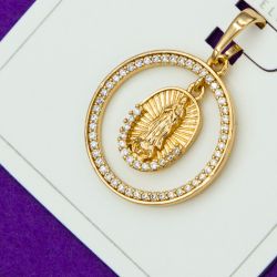 Ладанка Xuping№369 Дева Мария с белыми цирконами купить оптом от производителя.
