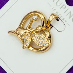 Кулон Xuping№377 сердечко с ангелом медицинское золото оптом недорого позолотка.