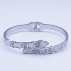 Браслет сталь№577 Д-16 см, Bvlgari змея купить оптом долговечная бижутерия высокого качества.