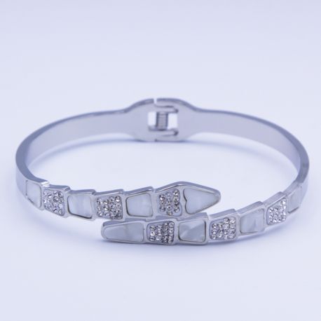 Браслет сталь№577 Bvlgari змея купить оптом долговечная бижутерия высокого качества.