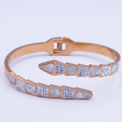 Браслет сталь№578 Д-16 см, Bvlgari змея купить оптом долговечная бижутерия высокого качества.