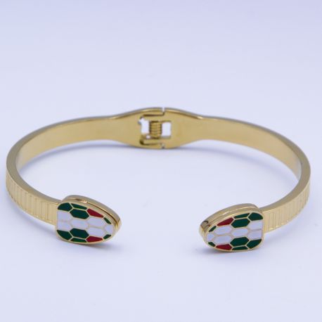 Браслет сталь№580 Д-16 см, Bvlgari змея купить оптом долговечная бижутерия высокого качества.