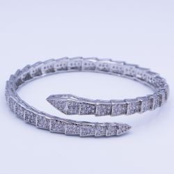 Браслет сталь№581 Д-16 см, Bvlgari змея купить оптом долговечная бижутерия высокого качества.