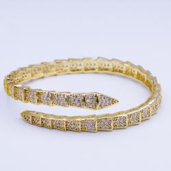 Браслет сталь№582 Д-16 см, Bvlgari змея купить оптом долговечная бижутерия высокого качества.