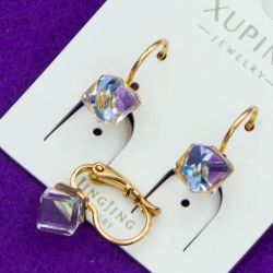 Серьги Xuping№2111 с камнем SWAROWSKI куплю оптом медзолото медсплав сережки бижумаркет.