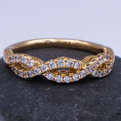 Кольцо Xuping№179 17.18.19.20р с белыми цирконами 18к куплю оптом кольца ксюпинг медзолото бижутерия.
