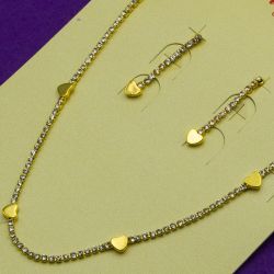 Колье с сережками№173 золотые сердечки с белыми стразами купить колье в интернет магазине оптом.