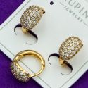 Серьги Xuping№2126 полукольцо с цирконами белого цвета куплю оптом сережки бижумаркет.