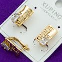 Серьги Xuping№2127 оригинальные с орнаментом куплю оптом сережки бижумаркет.